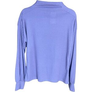 One by One Mockneck Ribbed Sweater Purple